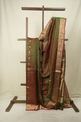Dual Tone Green Tissue Banarasi Silk Saree - SRDTGTBSS93