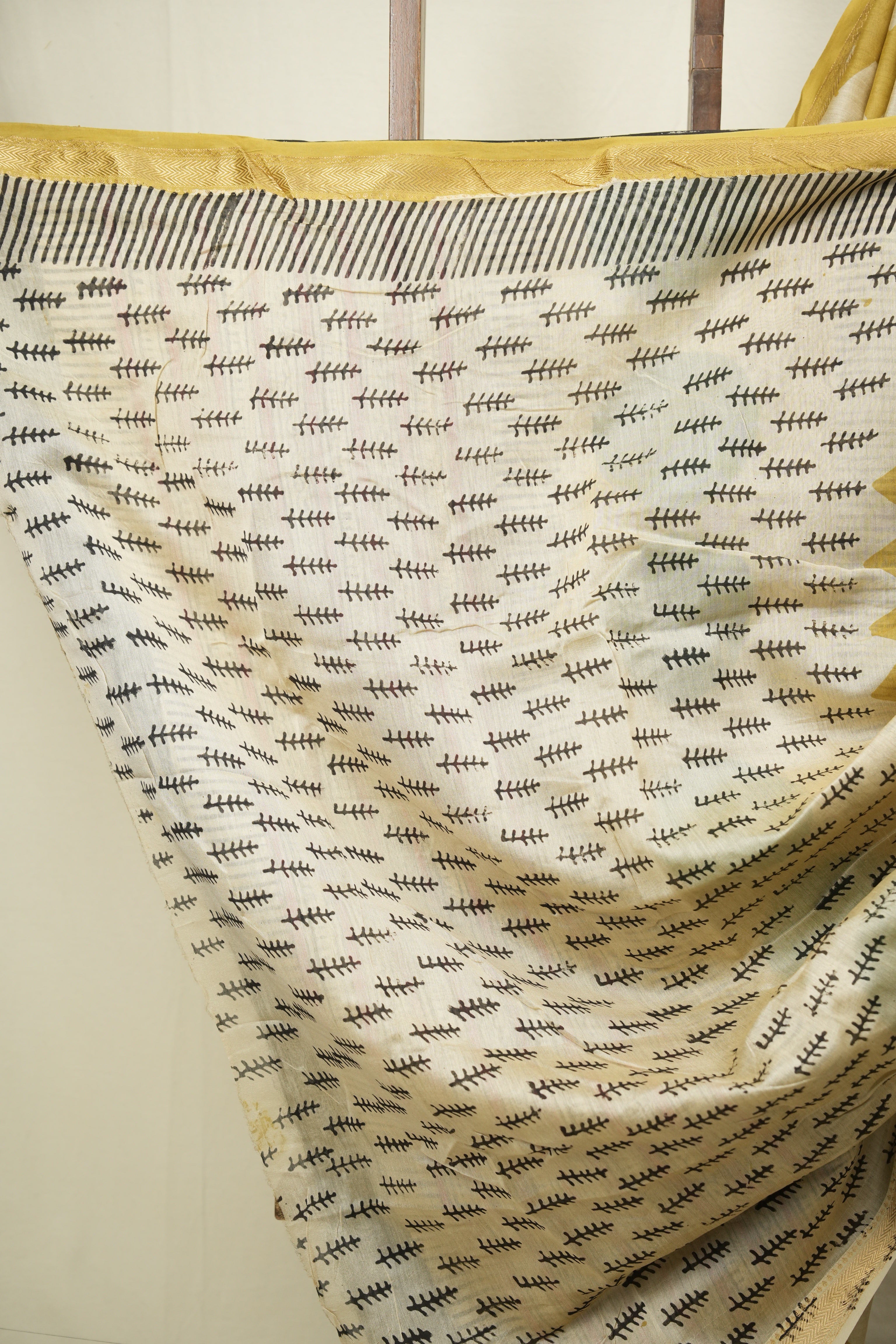 Mustard HBP Cotton Silk Saree With Chanderi Border - SRMCSS1753