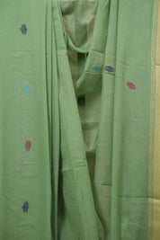 Green Bengal Mul Cotton Saree - SRGBMCS090
