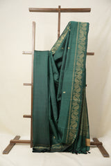 Green Raw Silk Saree - SRGRSS910