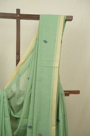 Green Bengal Mul Cotton Saree - SRGBMCS090