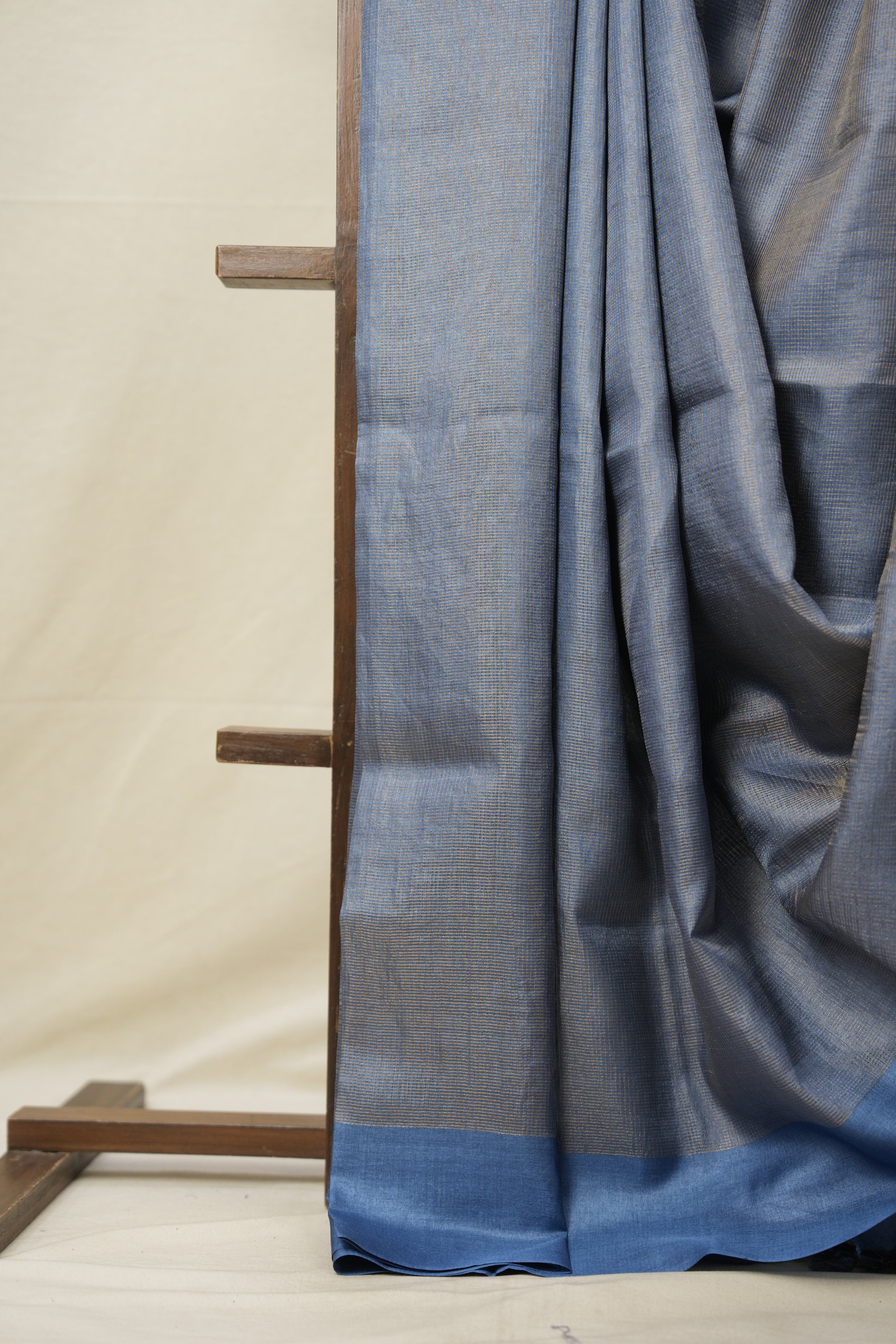 Blue Tussar Silk Saree - SRBTSS1659