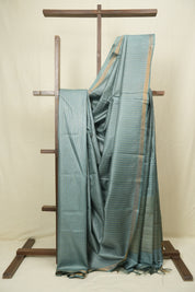 Aqua Blue Tussar Silk Saree - SRABTSS1879