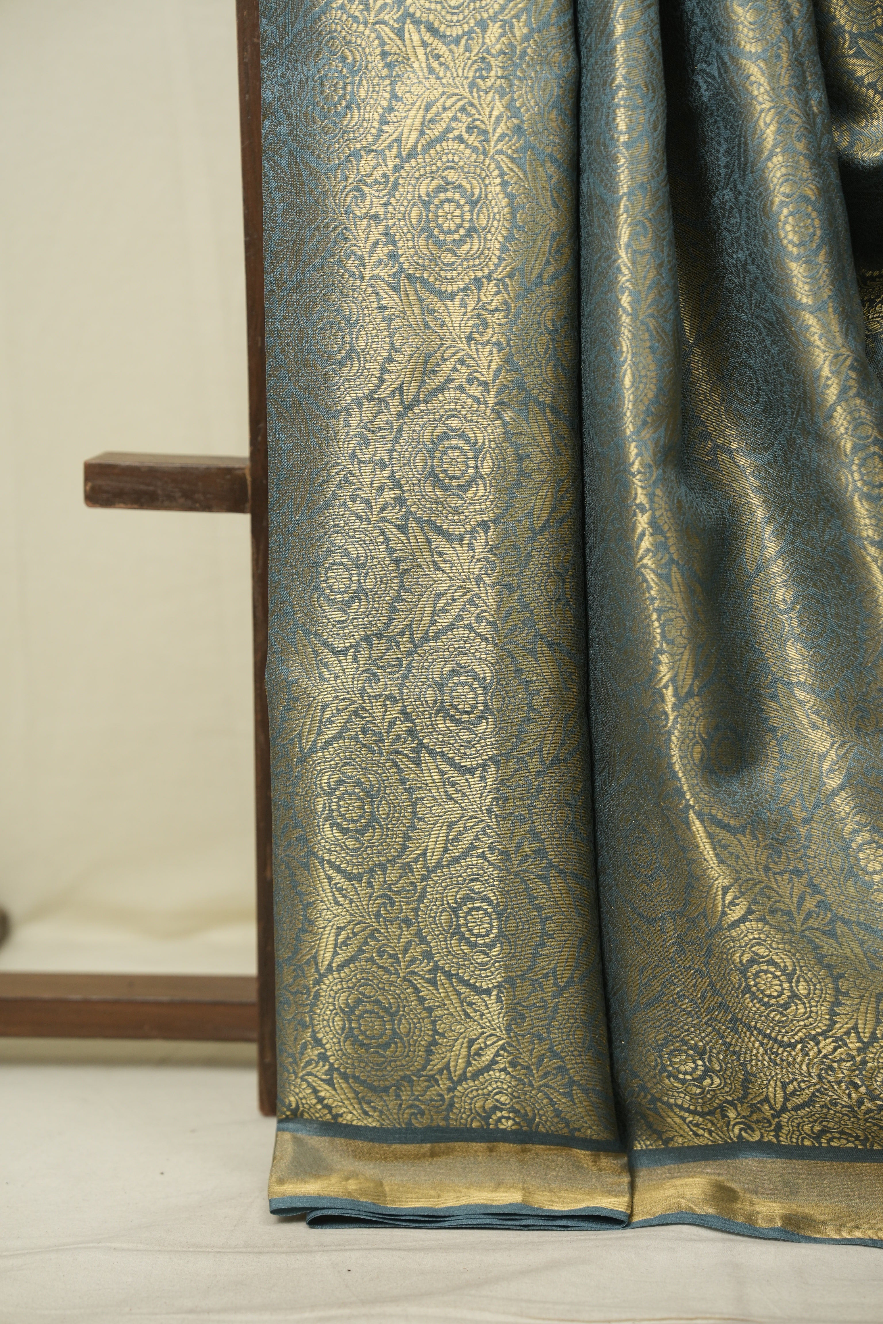 Teal Blue Tussar Silk Saree - SRTBTSS1946