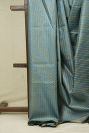 Aqua Blue Tussar Silk Saree - SRABTSS1879