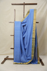 Light Blue Plain Cotton Mangalgiri Saree - SRLBPCMS41