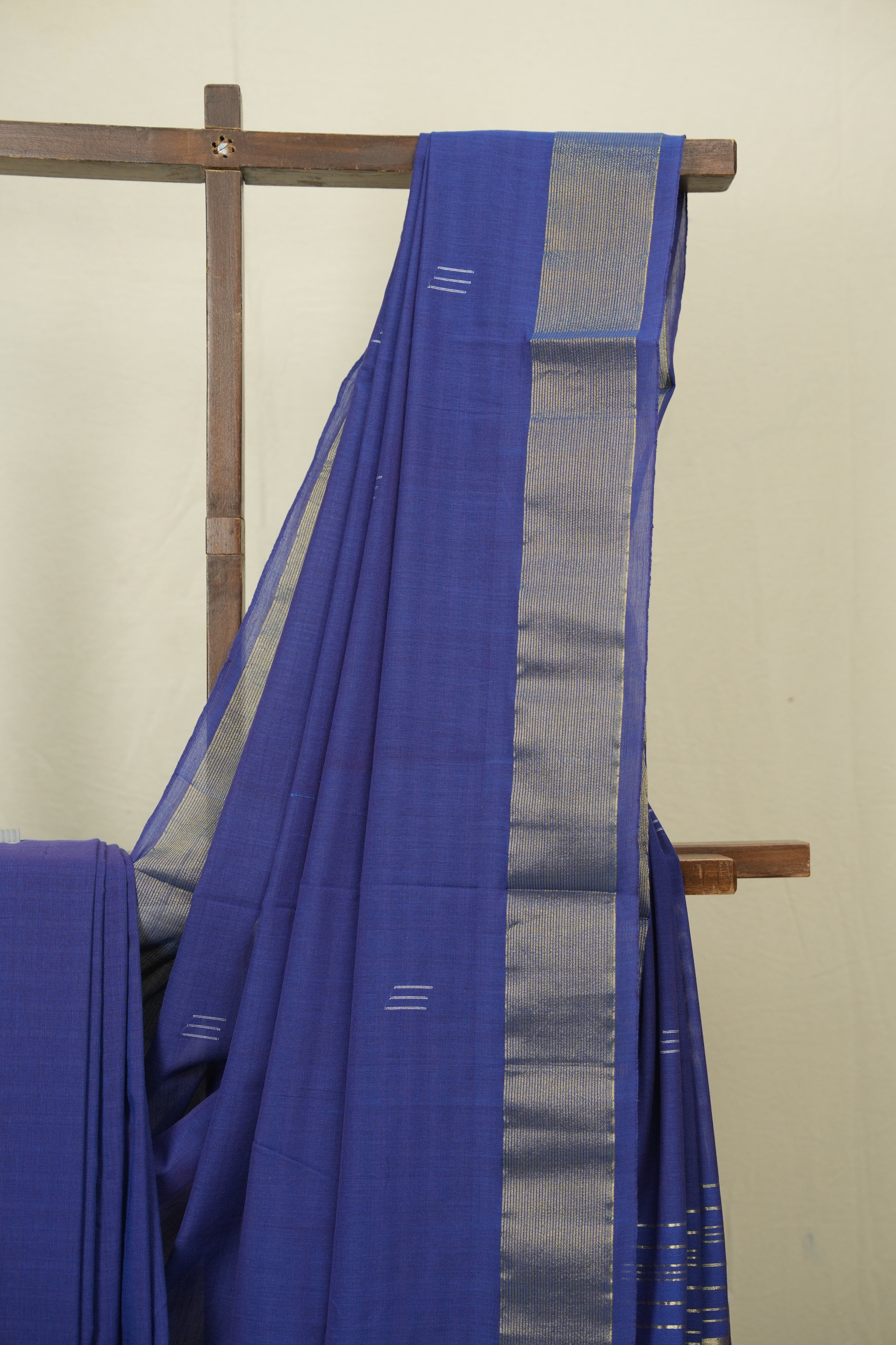 Blue Cotton Paithani Saree - SRBCPS754