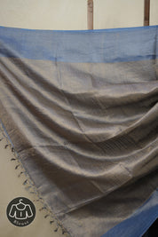 Blue Tussar Silk Saree - SRBTSS1659