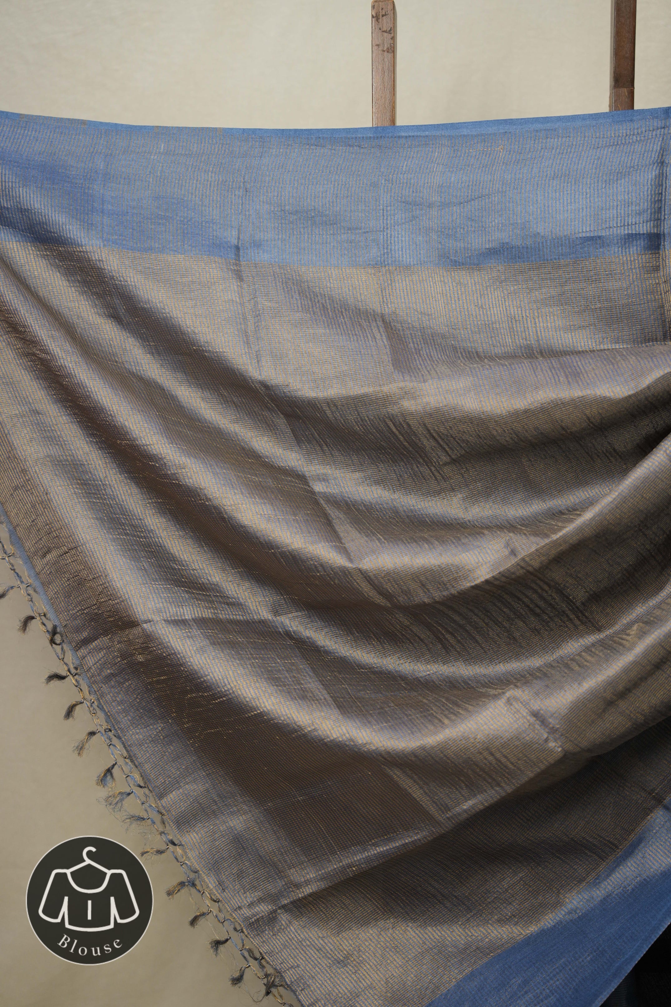 Blue Tussar Silk Saree - SRBTSS1659
