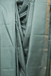 Aqua Blue Tussar Silk Saree - SRABTSS1879