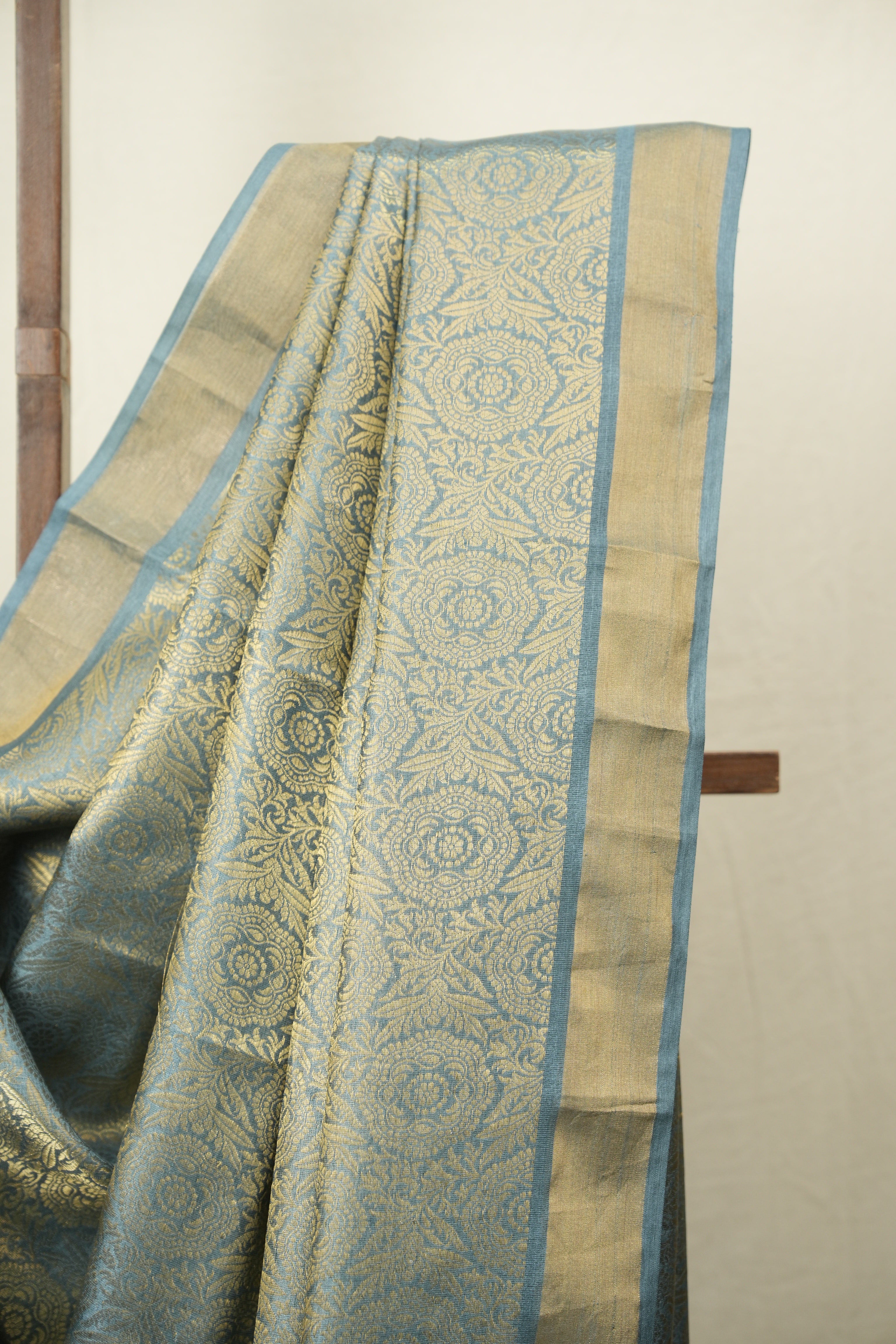 Teal Blue Tussar Silk Saree - SRTBTSS1946