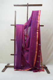 Two Tone Purple Chanderi Cotton Silk Saree - SRTTPCSS402
