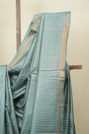 Aqua Blue Tussar Silk Saree - SRABTSS1879
