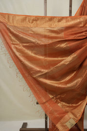 Brick Orange Maheshwari Saree - SRBOMS1007
