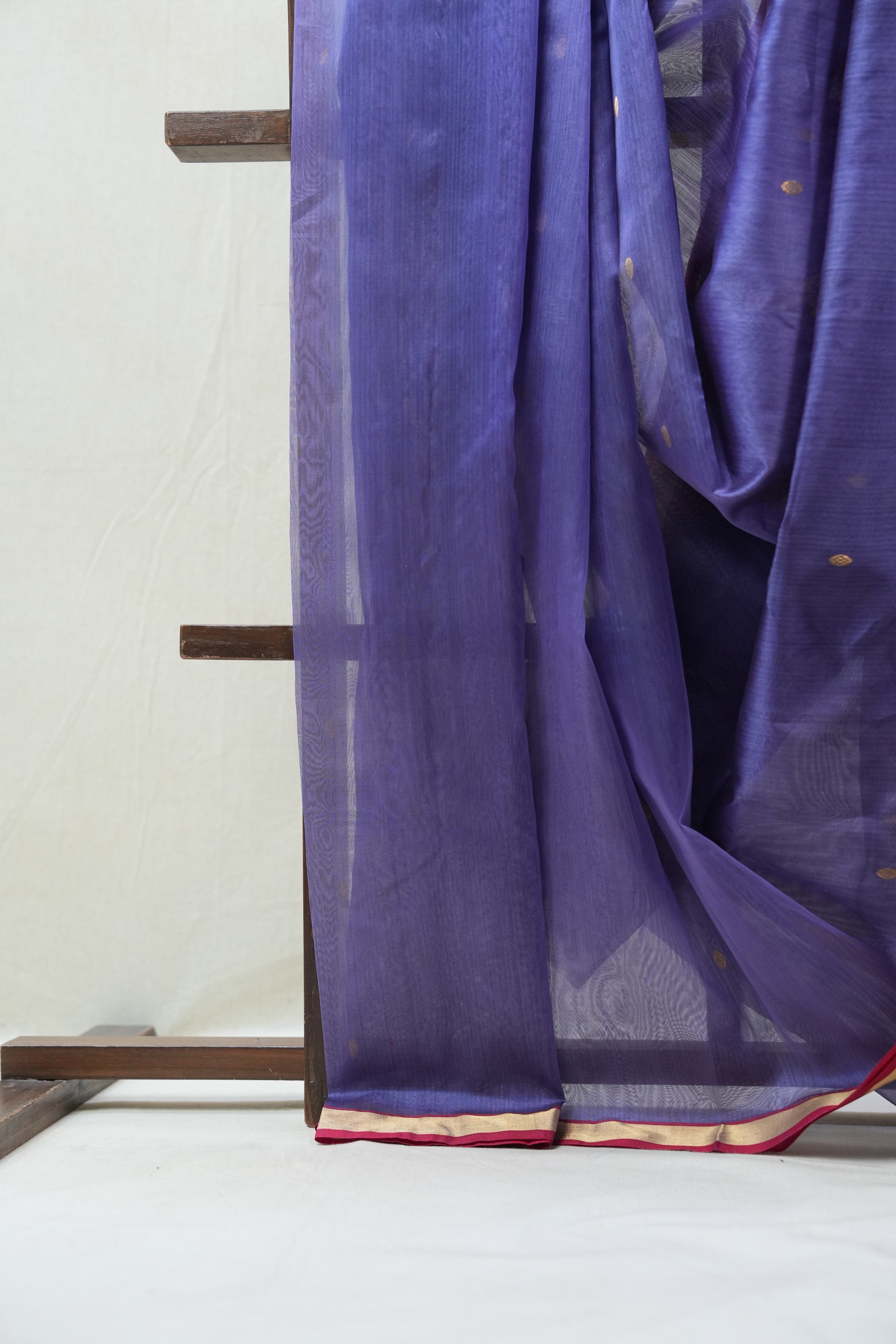 Violet Chanderi Cotton Silk Saree - SRVCSS401