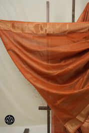 Brick Orange Maheshwari Saree - SRBOMS1007