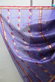 Violet Chanderi Cotton Silk Saree - SRVCSS401