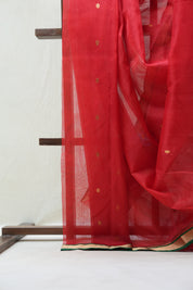 Red Chanderi Cotton Silk Saree - SRRCSS397
