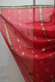Red Chanderi Cotton Silk Saree - SRRCSS397
