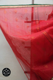 Red Chanderi Cotton Silk Saree - SRRCSS397