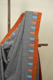 Grey Bengal Mul Cotton Saree - SRGBMCS095