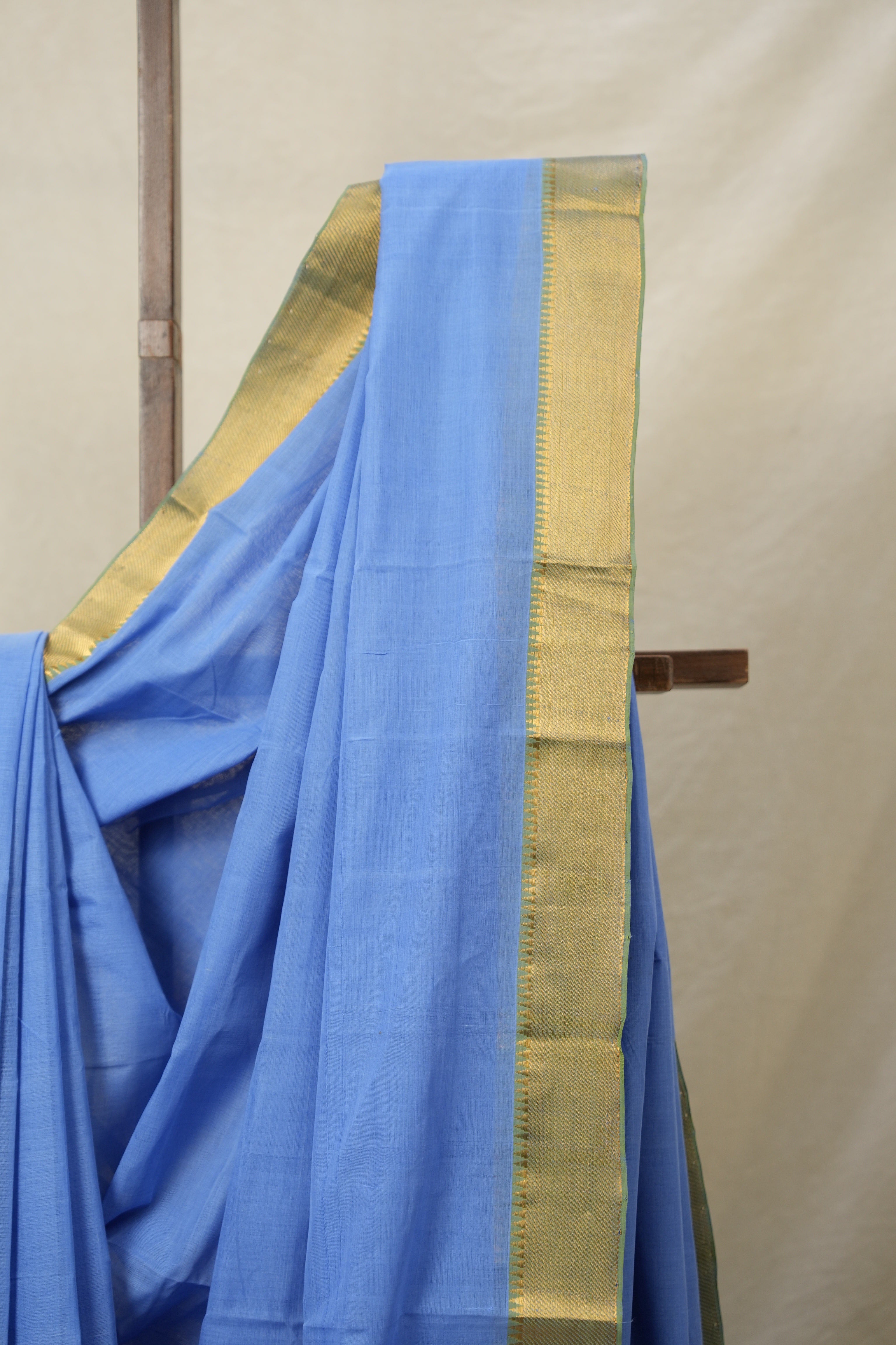 Light Blue Plain Cotton Mangalgiri Saree - SRLBPCMS41