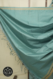 Aqua Blue Tussar Silk Saree - SRABTSS1879
