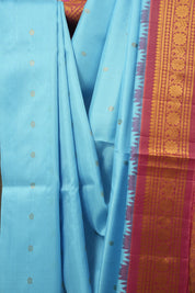 Sky Blue Gadwal Silk Saree - SRSBGSS564