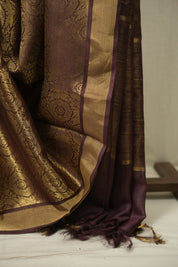 Plum Tussar Silk Saree - SRPTSS1947