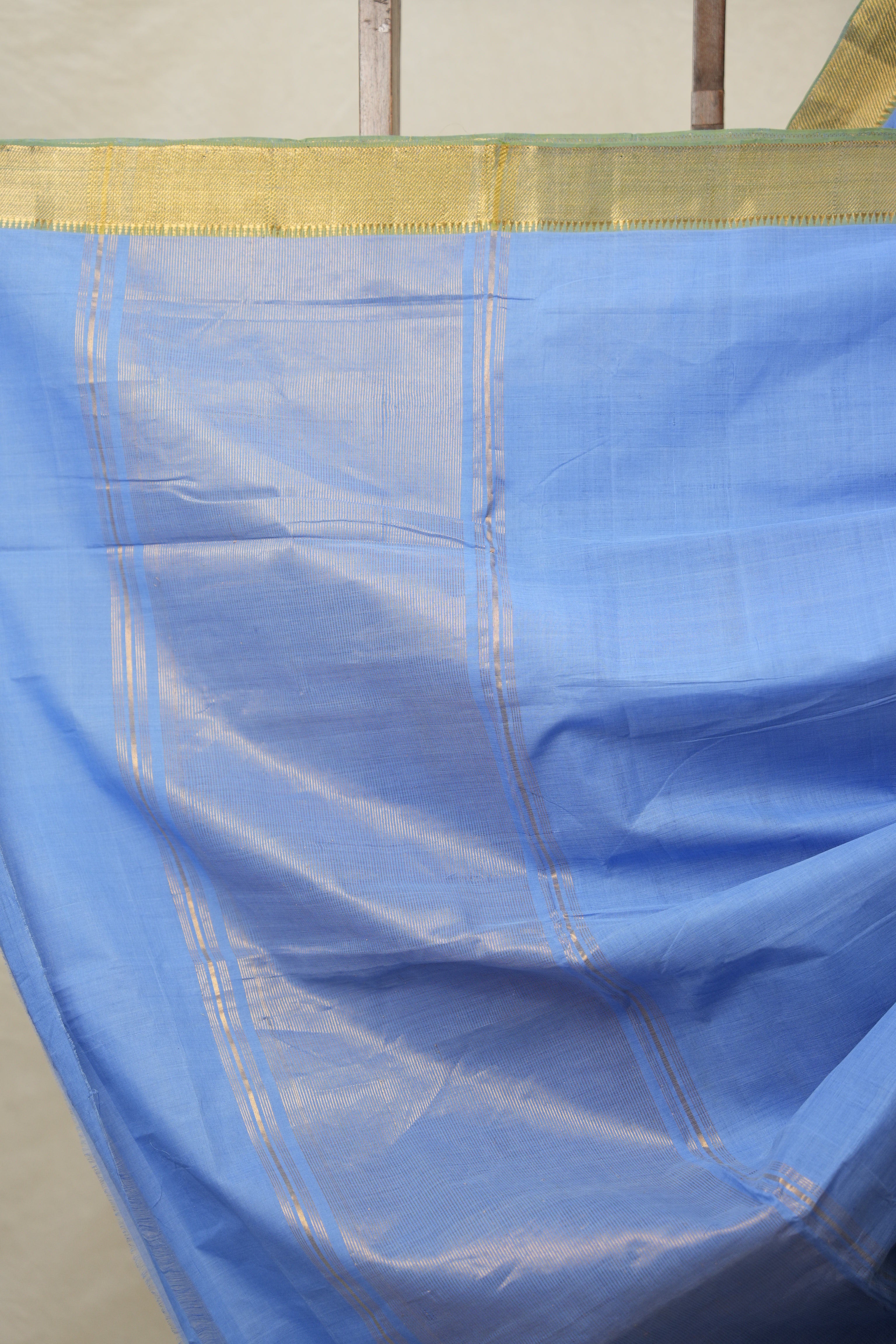 Light Blue Plain Cotton Mangalgiri Saree - SRLBPCMS41