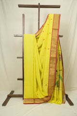 Yellow Cotton Paithani Saree - SRYCPS751