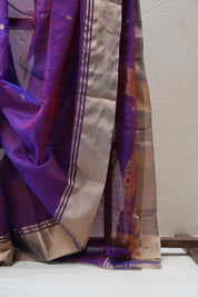 Purple Chanderi Cotton Silk Saree - SRPCSS394
