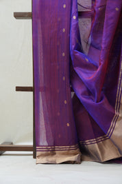 Purple Chanderi Cotton Silk Saree - SRPCSS394