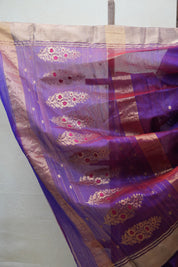 Purple Chanderi Cotton Silk Saree - SRPCSS394