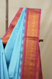 Sky Blue Gadwal Silk Saree - SRSBGSS564