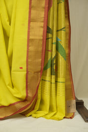 Yellow Cotton Paithani Saree - SRYCPS751