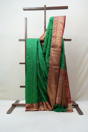 Green Chanderi Silk Saree - SRGCSS400