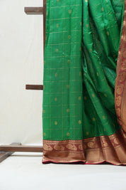 Green Chanderi Silk Saree - SRGCSS400