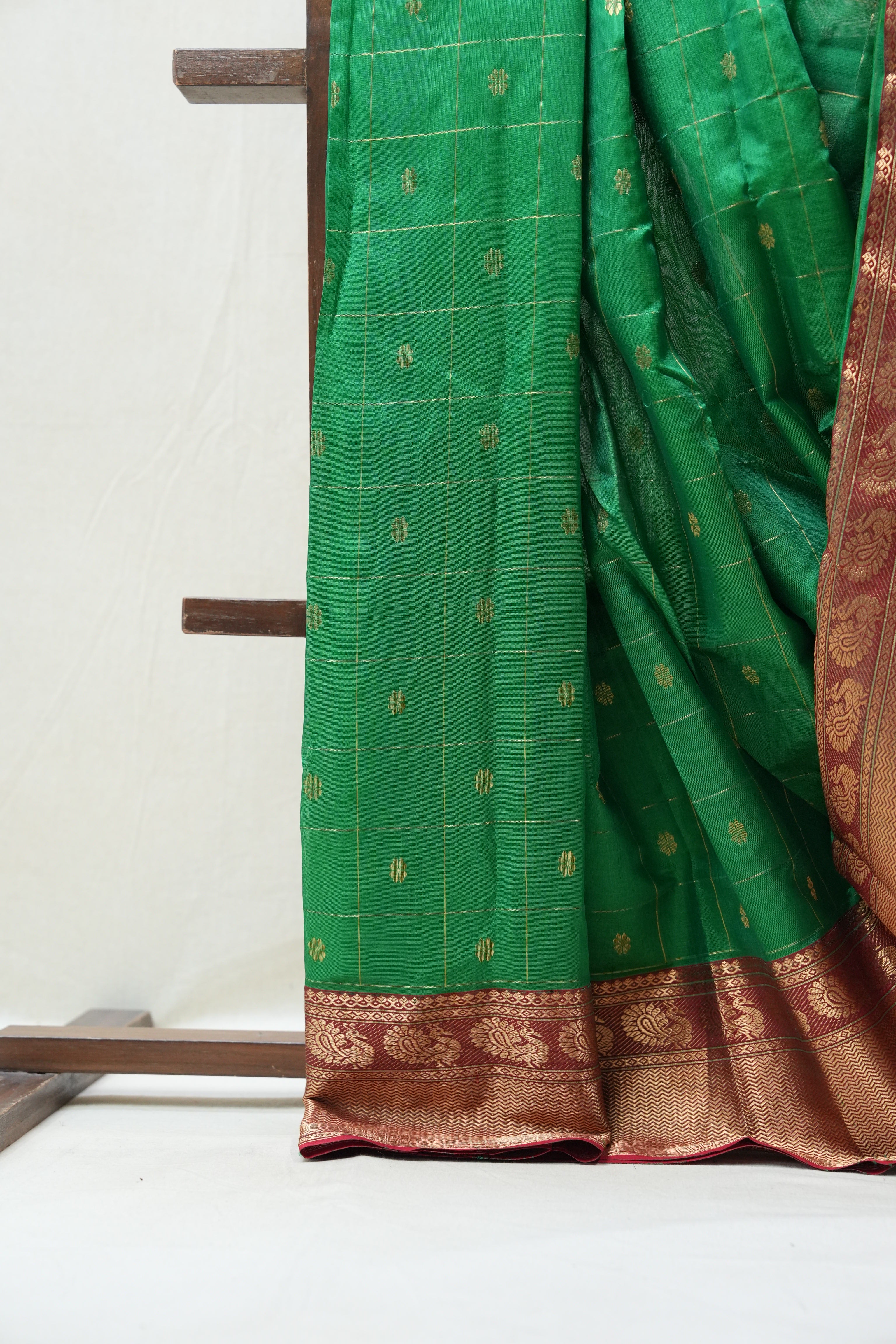 Green Chanderi Silk Saree - SRGCSS400