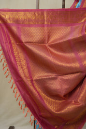 Sky Blue Gadwal Silk Saree - SRSBGSS564
