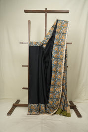 Black HBP Cotton Saree - SRBCS3744