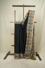 Black HBP Cotton Saree - SRBCS3744