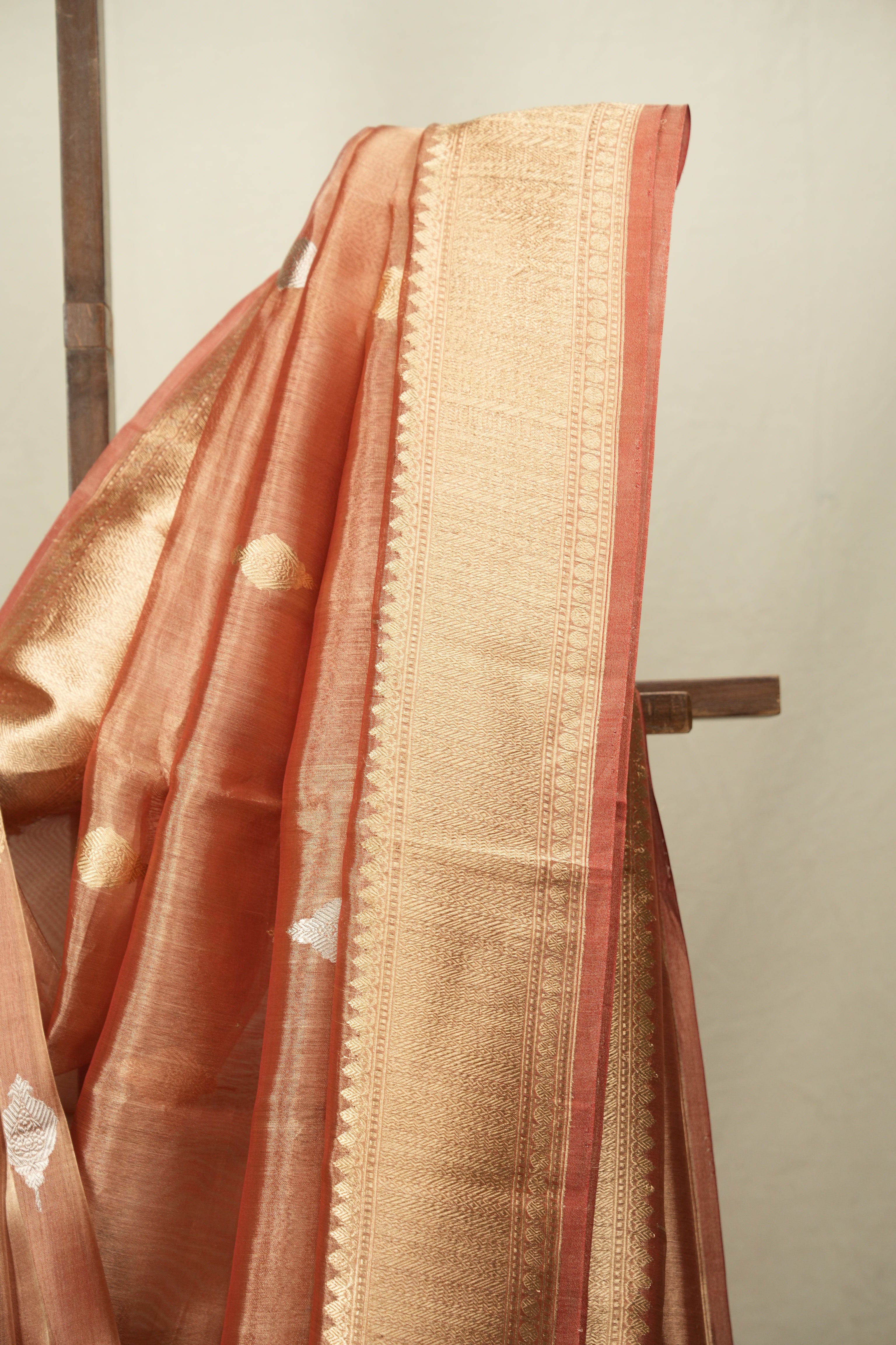 Peach Tissue Banarasi Silk Saree - SRPTBSS109