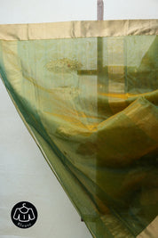 Olive Green Chanderi Cotton Silk Saree - SROGCSS393