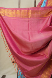 Sky Blue Gadwal Silk Saree - SRSBGSS564