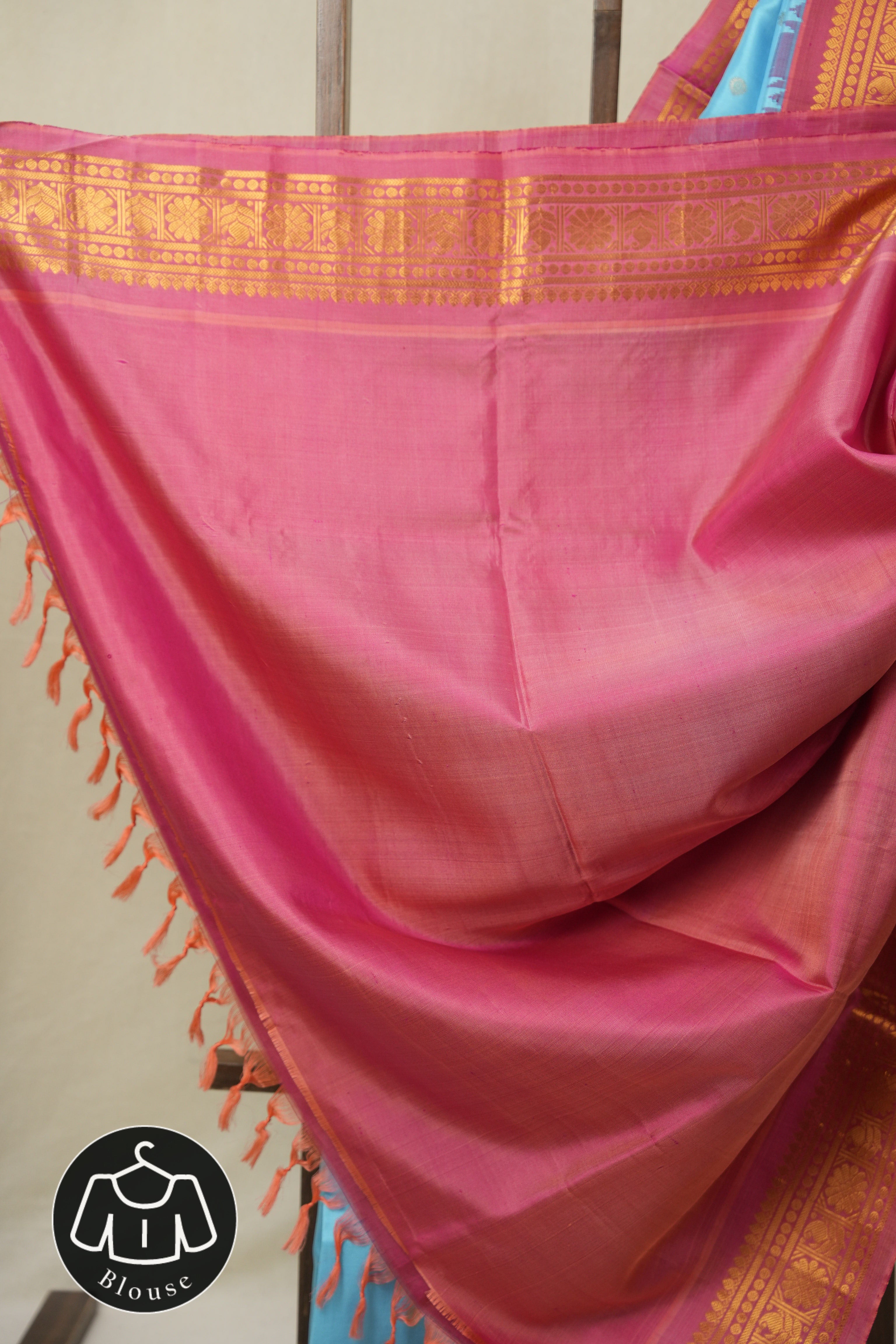 Sky Blue Gadwal Silk Saree - SRSBGSS564