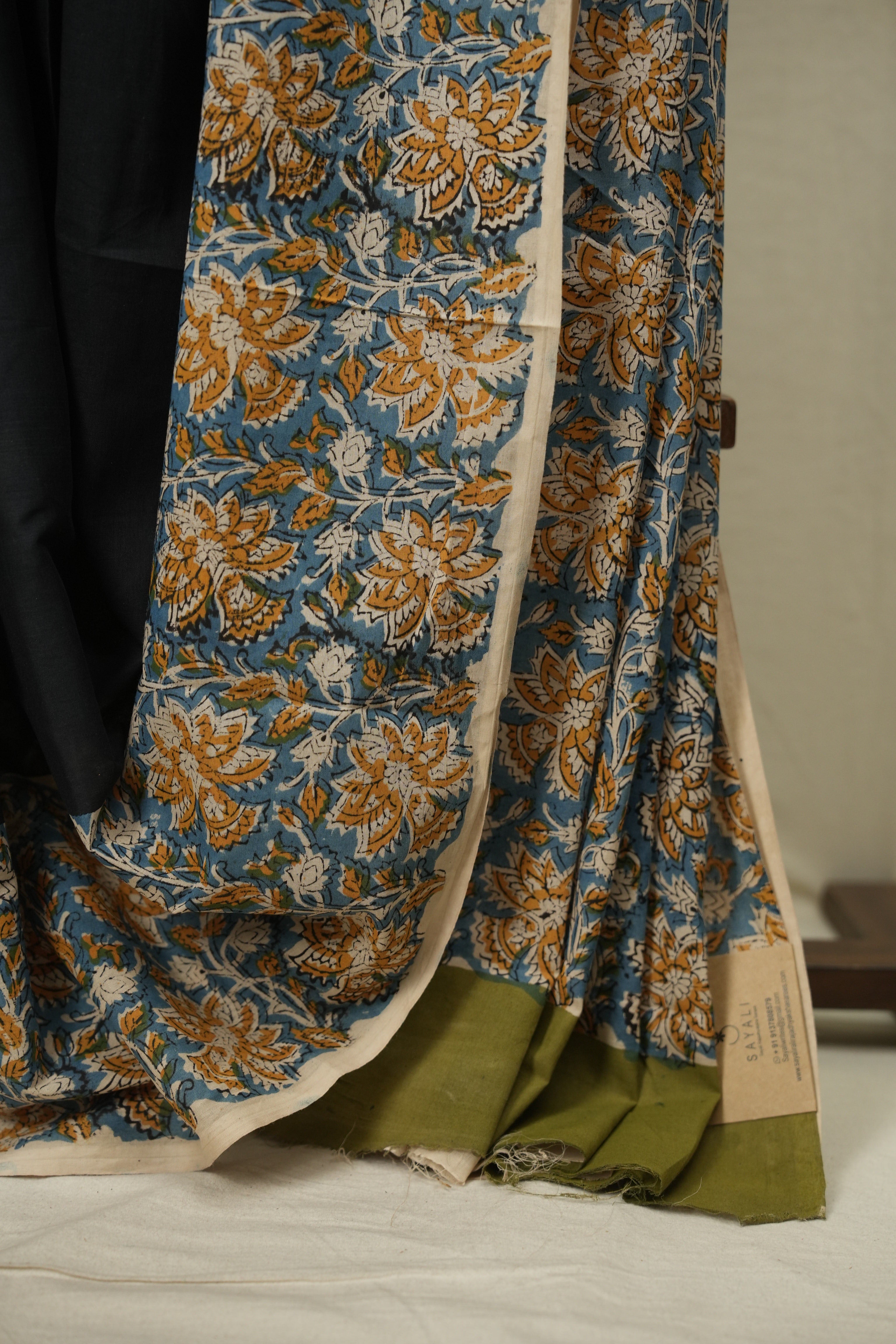 Black HBP Cotton Saree - SRBCS3744