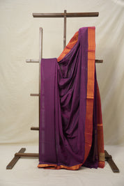 Two Tone Magenta  Plan Cotton Mangalgiri Saree - SRTMPCMS45