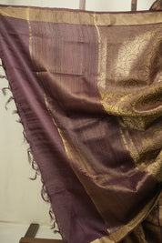 Plum Tussar Silk Saree - SRPTSS1947