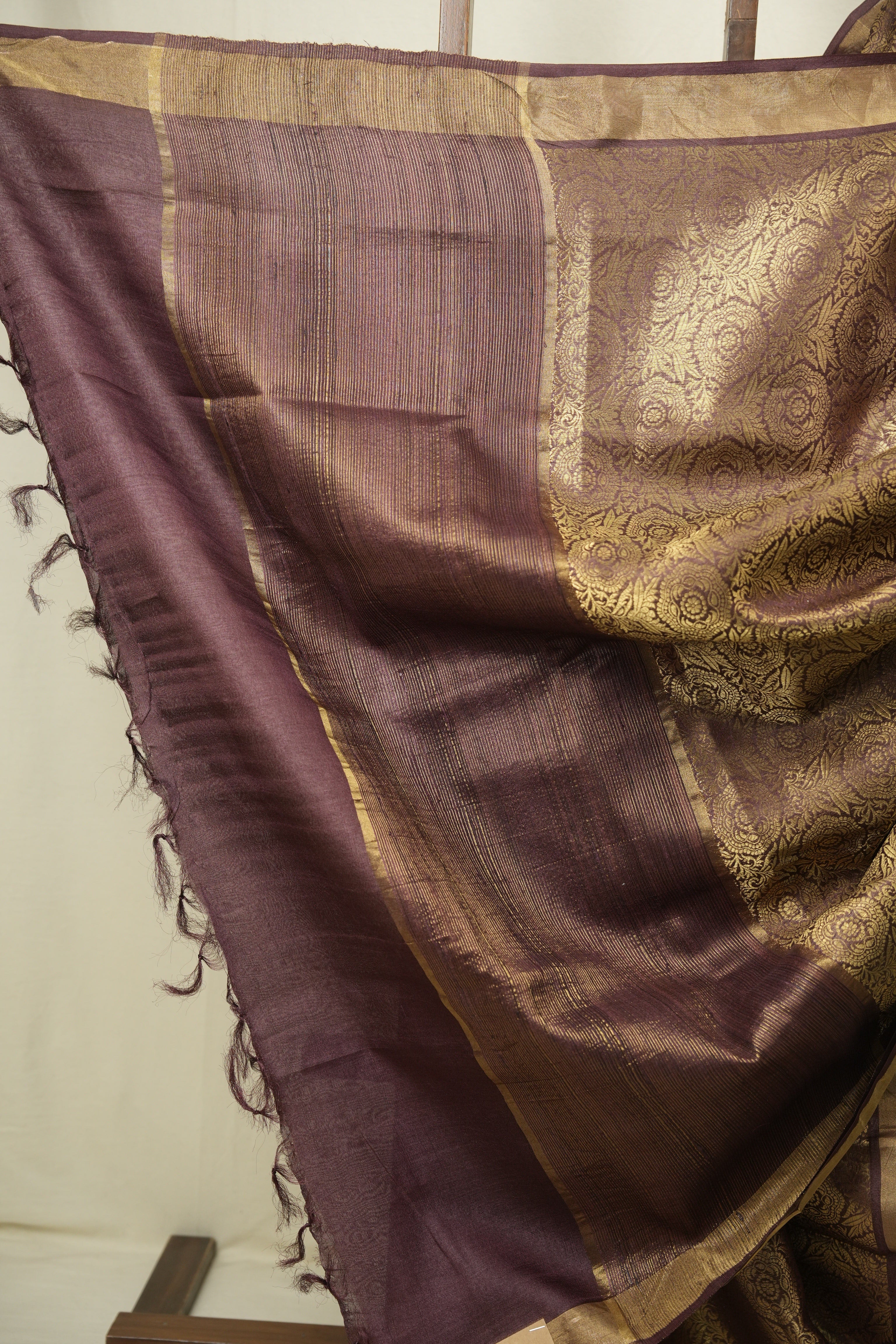 Plum Tussar Silk Saree - SRPTSS1947